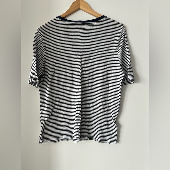 Massimo Dutti Linen Stripped Tshirt in Navy - Size L - Picture 5 of 6